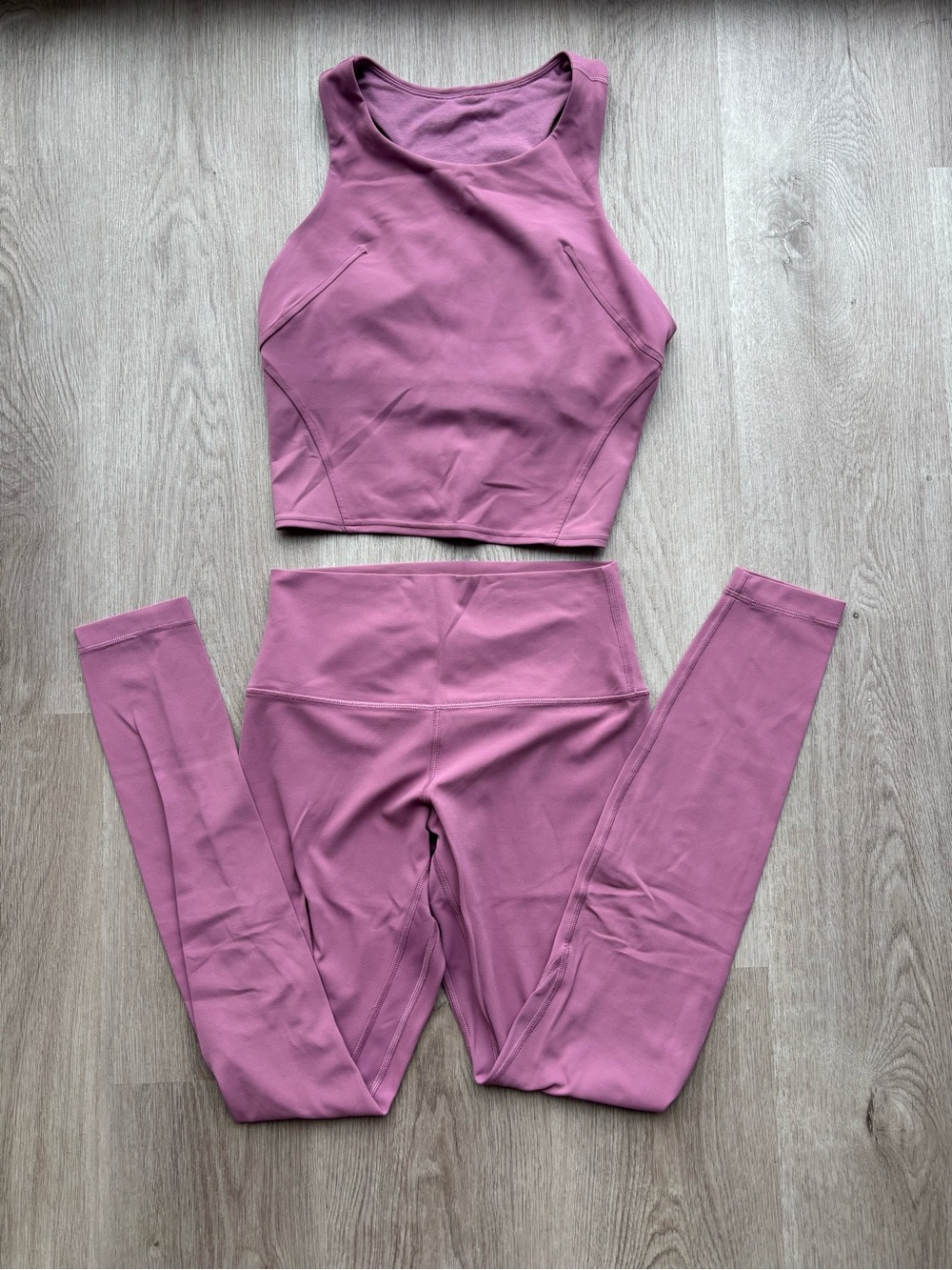 Lululemon Velvet Dust - Purple Align Leggings and Wunder Train Tank Top Set
